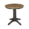 International Concepts 30 in. Round Pedestal Dining Table with 2 Madrid LadderBack Chairs - 3 Piece Dining Set K45-30RT-27B-C2-2 - alternate 2